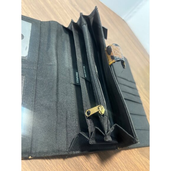 Leopard Print Safe Keeper Wallet Trifold Clutch Style Card Slots & ID Holder - Picture 11 of 14